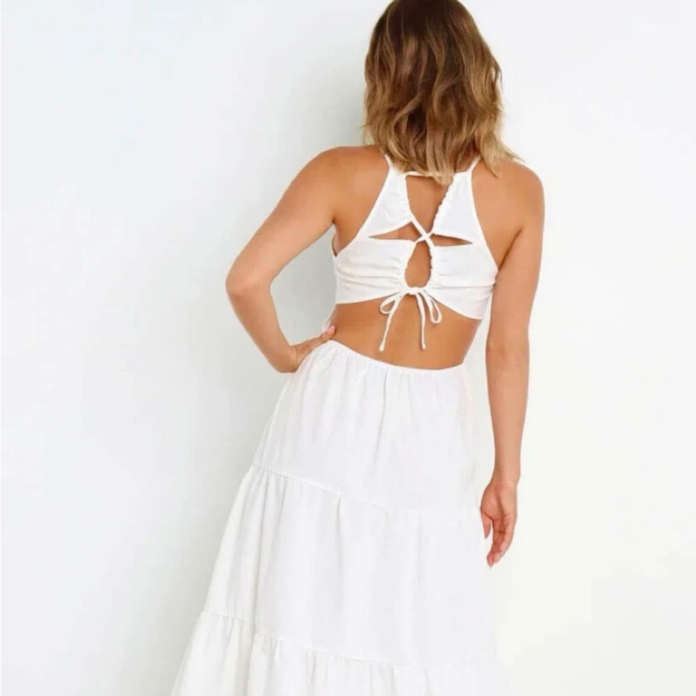 Petal & Pup karine white cotton midi dress - NWT - Sz 4